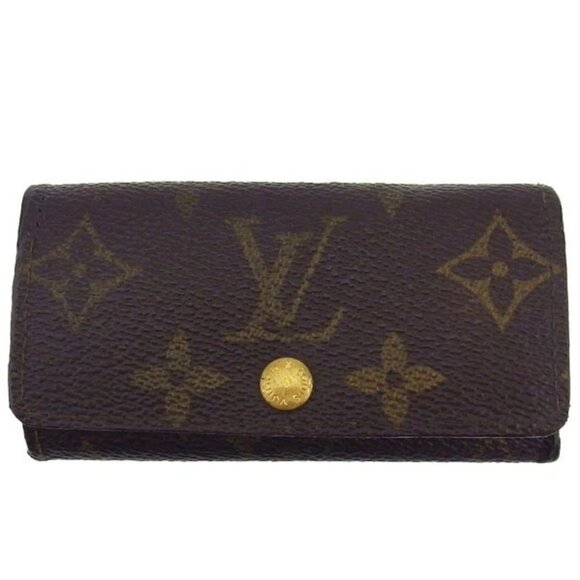 LOUIS VUITTON Keychain Monogram x Beige Monogram Canvas Authentic Used - Picture 1 of 9
